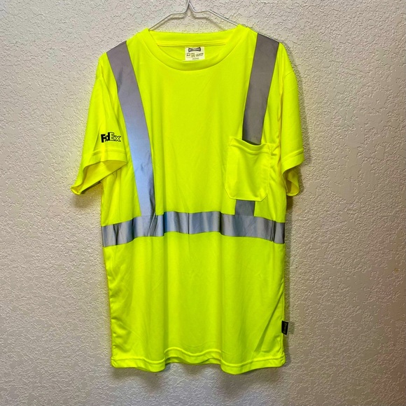 FedEx Occunomix Hi-Viz Workwear Shirt size XL Type R Class 2 LUX-SSETP2B S/S Tee - Picture 1 of 9
